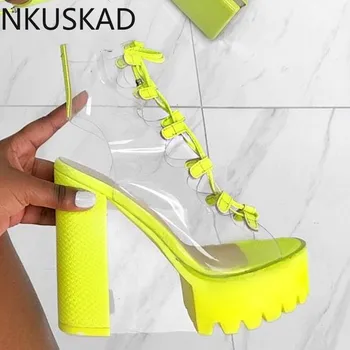 

2020 New Women Platform Boots Thick Bottom Fashion Sexy PVC Leather Lace Up Show Cool Boots Nightclubs Cake Bottom Female Boots