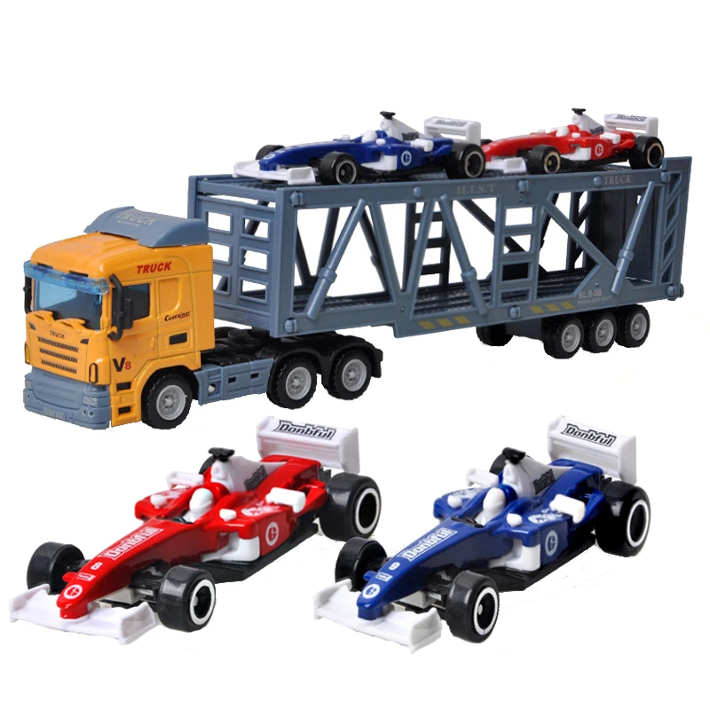 Modele De Voiture De Course Automobile Camion De Transport A Inertie Grands Camions Jouet Pour Enfants Cadeau D Anniversaire Pour Garcons Aliexpress