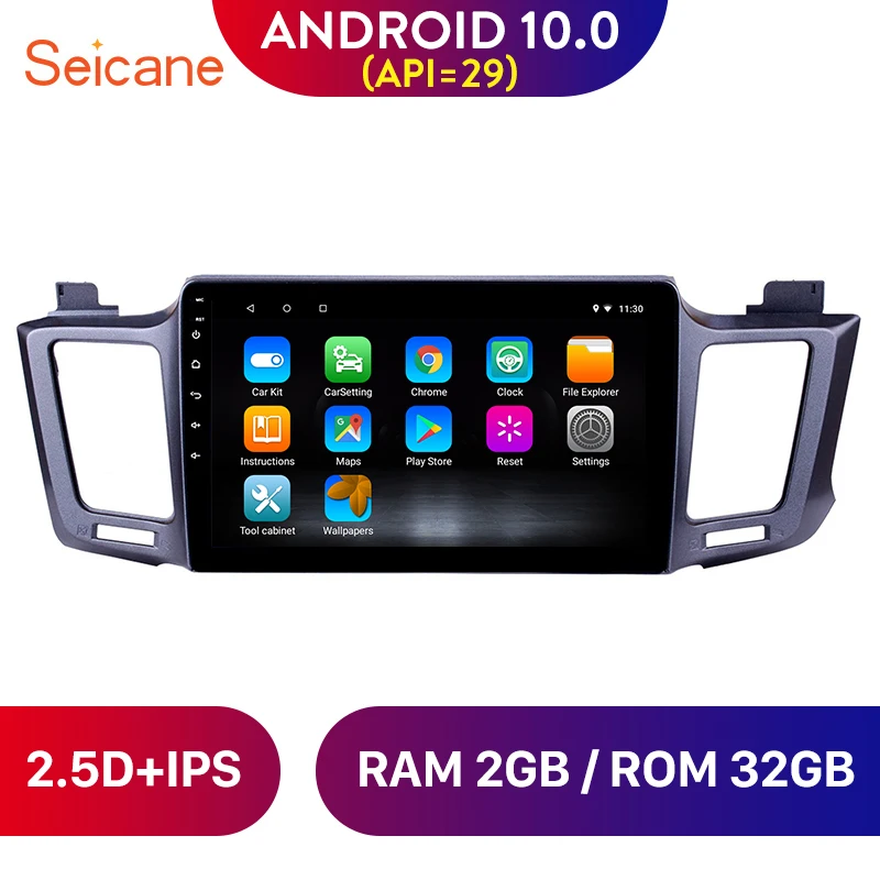 Стерео плеер Seicane Android 10 0 для Toyota RAV4 2013 2016 1 дюйма GPS Navi радио поддержка DVR тыловая