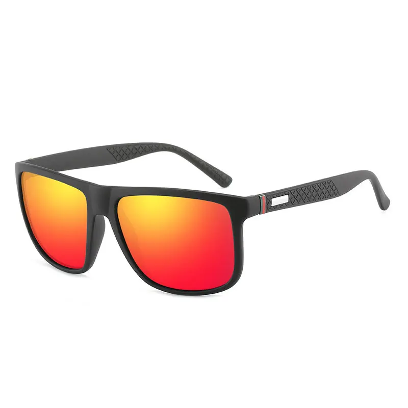C03BlackRed Классические поляризованные солнцезащитные очки для мужчин для вождения рыбалки, мужские солнцезащитные очки, ретро очки, квадратные UV400 очки PL1137 - Цвет линз: C03BlackRed