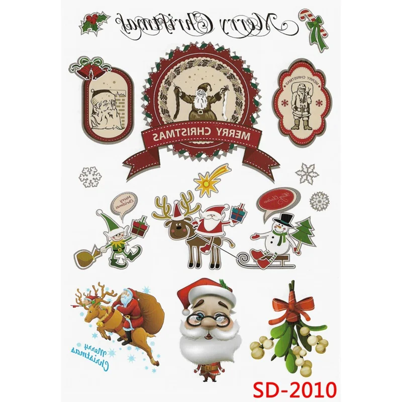 Рождество водонепроницаемый мультфильм форма милый длинный-lastingTattoo стикер экологически чистые татуировки водонепроницаемый стикер безопасности