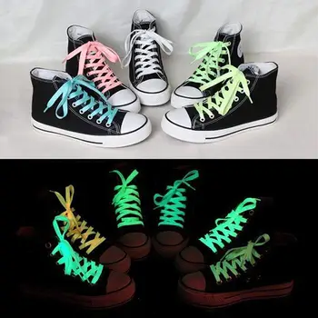 

2020 Reflective Runner Shoe Laces Safety 1 Pair Sport Shoes Lace Polyester Neon Color Luminous Fluorescent Shoelaces