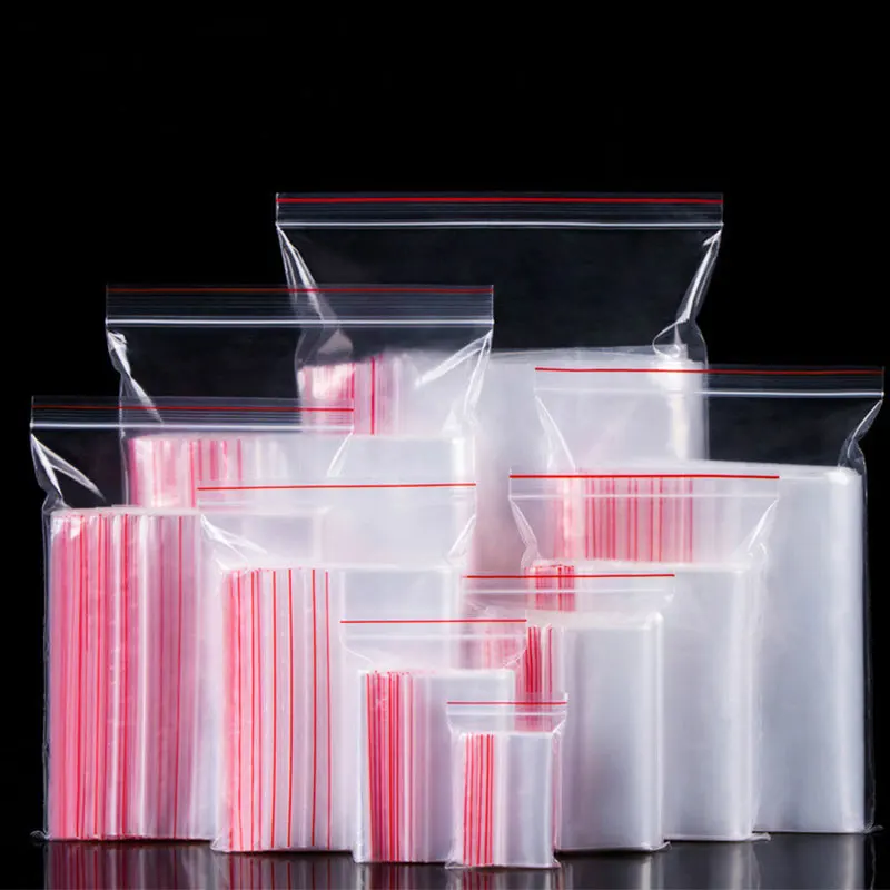 

100Pcs 8 Wires PE Self-styled Bag Home Storage Clothes Plastic Bags Moisture & Moisturizing Candy & Jewelry Package