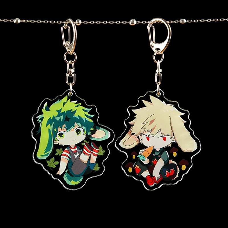 

Fashion Anime My Hero College Keychain Cute Double-sided Key Ring Anime Around Key Chain Cartoon Accessories