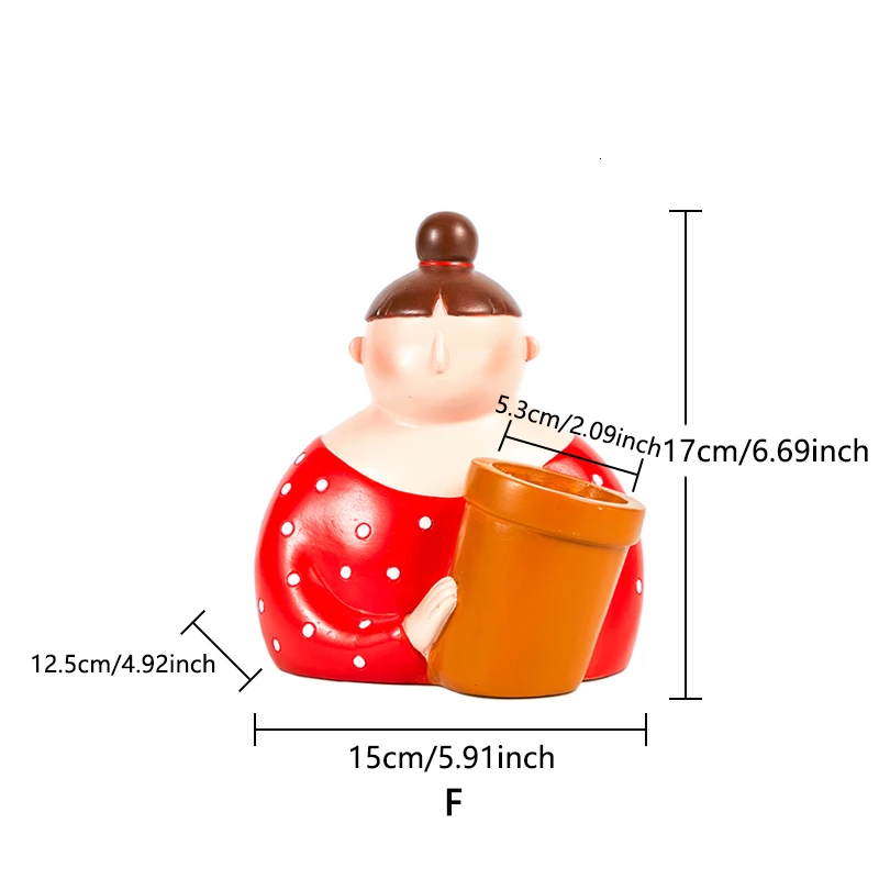 Ваза из смолы, цветочный горшок с героями мультфильмов, ваза для лица человека, сочная Цветочная композиция для вазы, гостиной, спальни, настольные украшения - Цвет: F