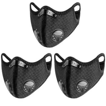 

3PCS Sport Face Mask With Filter PM 2.5 Anti-Pollution Running Cycling mouth Masks protection respirator facemask
