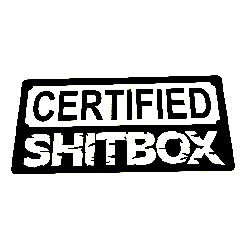 

Creative Certified Shitbox Car Sticker Accessories Vinyl PVC 18cm*9cm Motorcycle Windshield Car Window Car Styling Decal