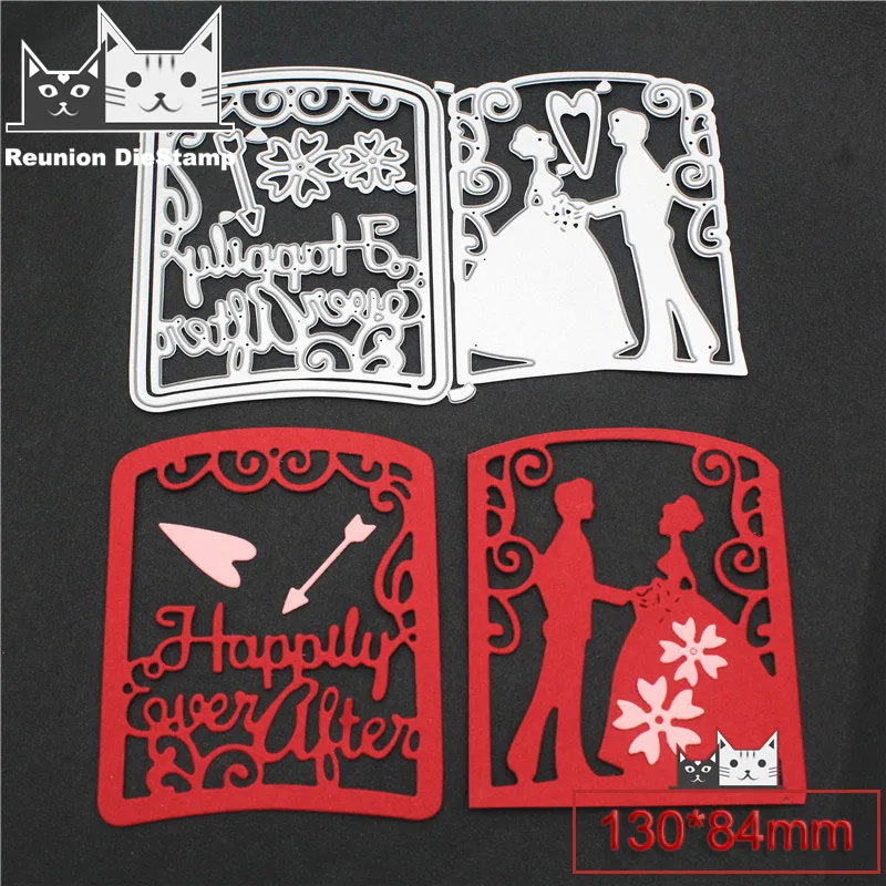 

Reunion Lovers Die Cut Couple Metal Cutting Dies Scrapbooking Album Wedding Craft Dies for Card Making Decoration Embossing 2020
