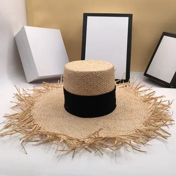 

The new sun hat burrs thin section lafite grass is prevented bask in large straw hat brim gao tou2 flat hat for a holiday
