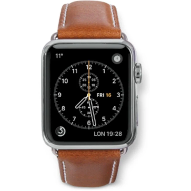 Dbramante1928 Copenhagen Watch Strap for Apple Watch 38mm- Tan/Silver