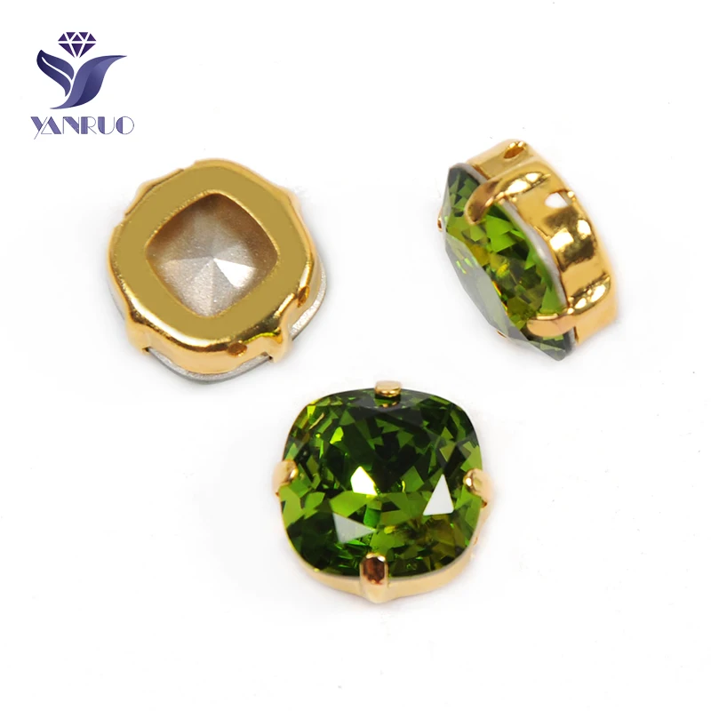 YANRUO, 4470, все размеры, Olivine, стразы для одежды, аксессуары - Цвет: With Gold Claw
