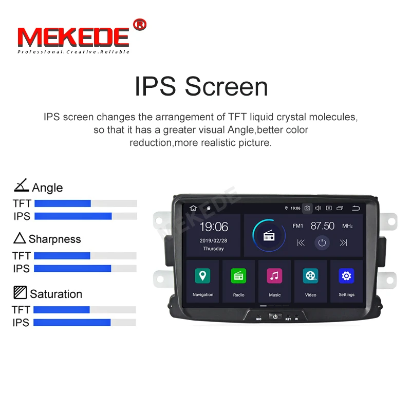 Best MEKEDE 1024x600 PX5  Android 9.0 8 inch CAR DVD GPS For Dacia Sandero Duster  Captur Lada Xray 2 Logan 2 radio stereo screen PC 2