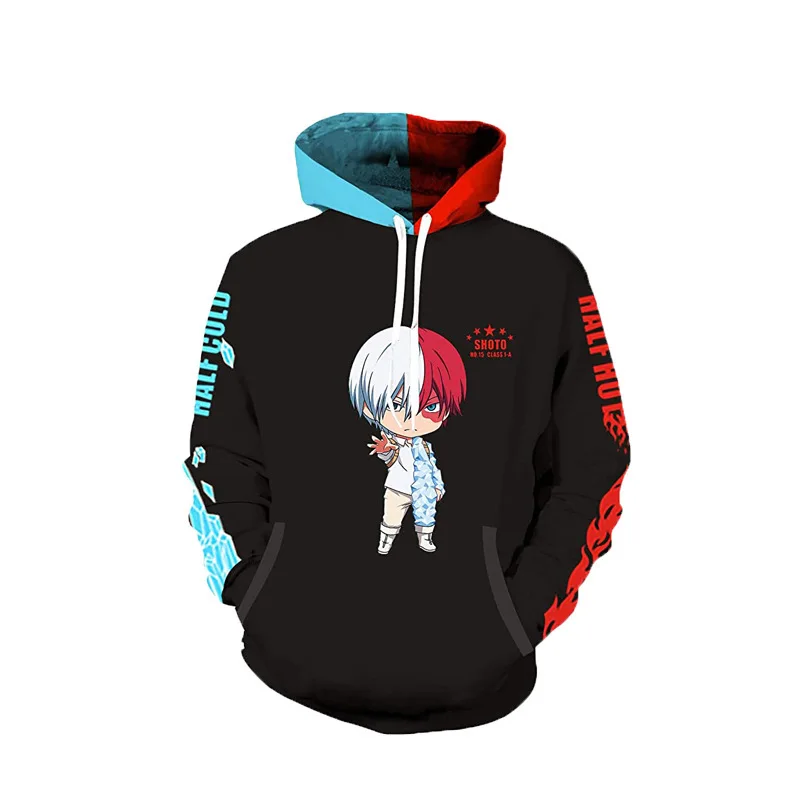 2020 Anime Todoroki Shouto Hoodies My Hero Academia Cosplay Sweatshirt Hooded Zipper Jacket Unisex Sweater0 (6)