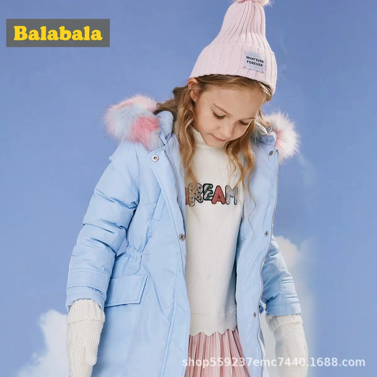 Прямая поставка товаров Balabala детская одежда; Сезон Зима; пуховик в Корейском стиле ; сезон осень