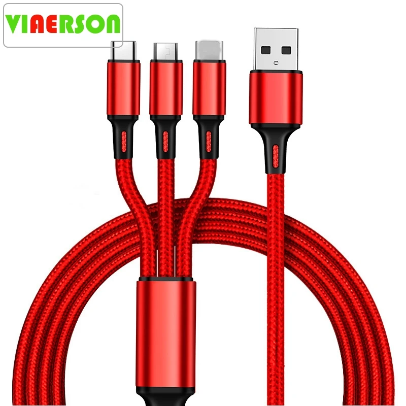 Горячая продажа 3 в 1 Micro usb type C кабель для зарядного устройства Мульти Usb порт