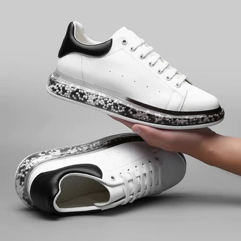 

Women's Casual Shoes Men Women Skate Board Sneakers Air Cushion Microfiber Leather White Luxury Breathable Couples Walking Shoes