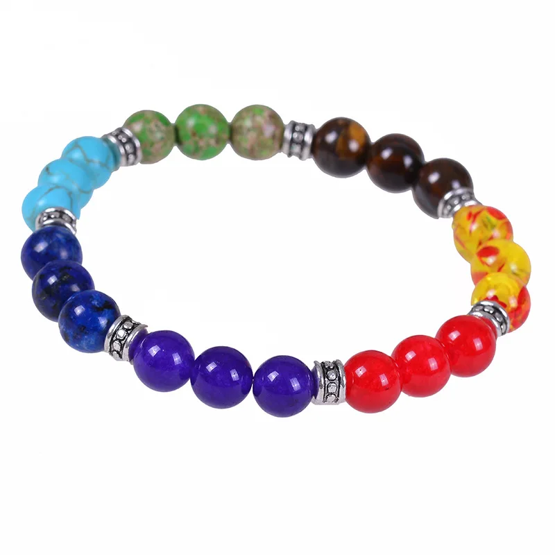 Chakra09 Мужская черная лава энергия 7 Чакра бусины Хамса Будда, йога Шарм эфирное масло Лава камень диффузор браслет ювелирные изделия