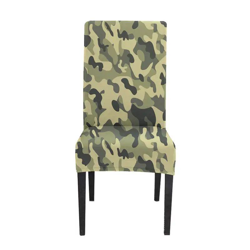 1Camo Таможня печать Камуфляжный стул крышка супер стрейч стандартный размер высокий заднее сиденье скольжения Чехол - Цвет: 1Camo