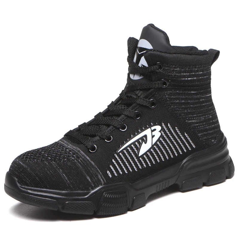NASONBERG на нескользящей подошве для работы, туфли из вельвета; сезон зима, чтобы Утепленная одежда безопасная обувь Мягкие ботинки Для мужчин дышащая Рабочая обувь сапоги Мужская обувь - Цвет: BlackGrey