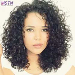 MSTN Короткие афро курчавые кучерявые парики для женщин парики синтетические термостойкие волосы пушистые африканские американские