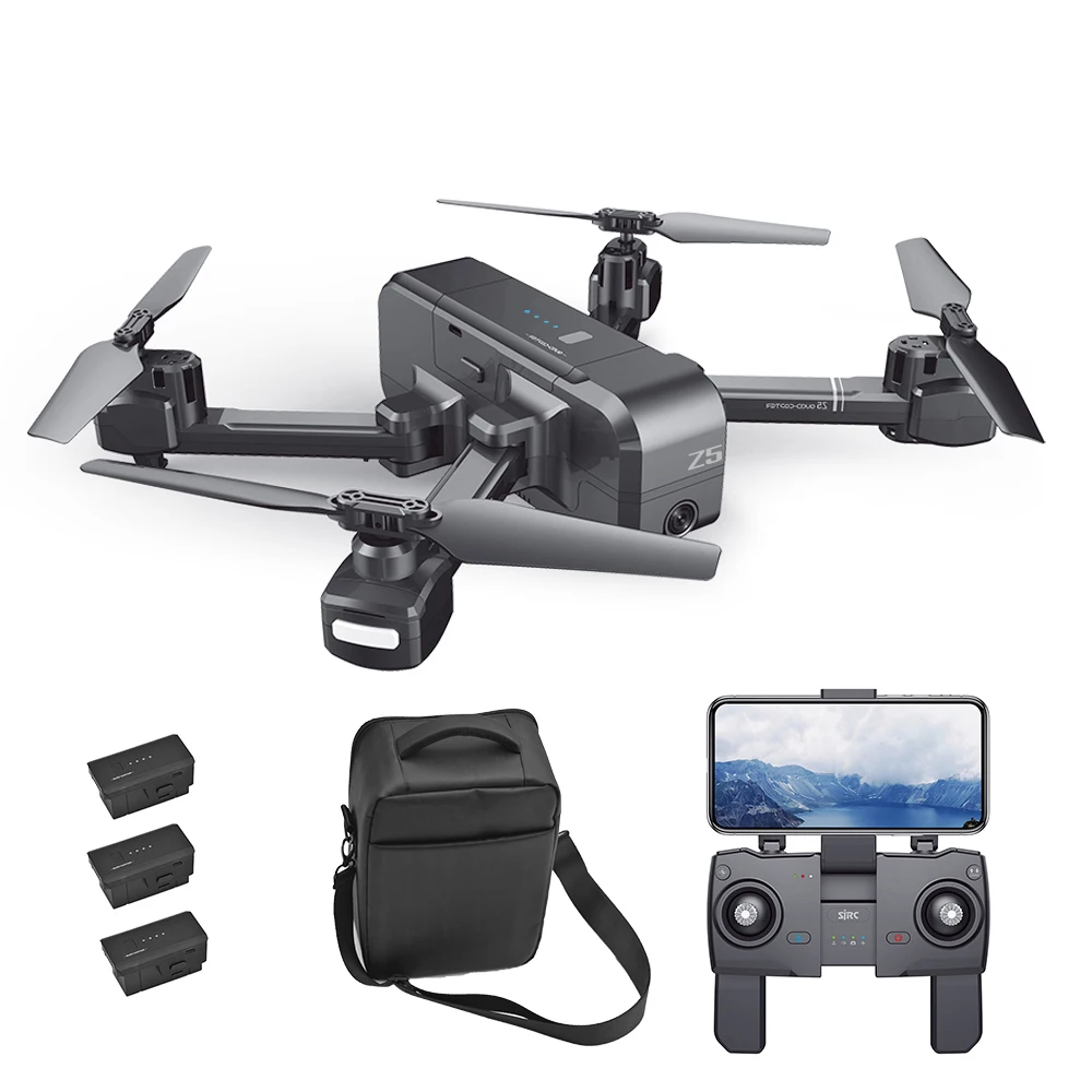 SJ R/C Z5 1080P широкоугольная камера Wi-Fi FPV RC Дрон gps авто возврат следуем за мной жестами фото RC Квадрокоптер - Цвет: 1080P 3 battery bag