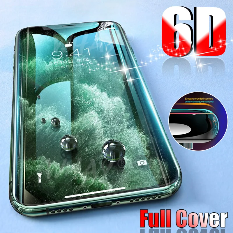 6d Tempered Glass For Iphone 12 Pro Max Full Cover Screen Protector Glass For Iphone Se 11 Pro X Xs Max Xr 6 6s 7 8 Plus Film Screen Protectors Aliexpress