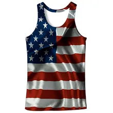 Винтажный Мужской жилет с принтом в виде американского флага