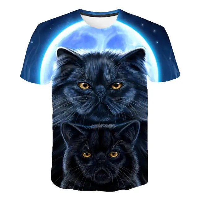 2021 Cool Fashion T Shirt For Men And Women Lovely Two Cats Print 3D T-Shirts Summer Short Sleeve T Shirts Male T Shirts XXS-6XL TC-006