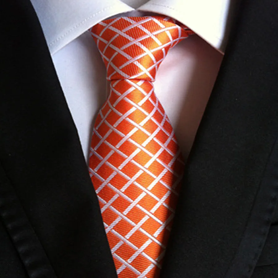 14 видов стилей Модные полосатые красные галстуки для мужчин 8 см шелковый галстук клетчатый зеленый черный Жаккардовый тканый деловой формальный мужской свадебный галстук - Цвет: 4
