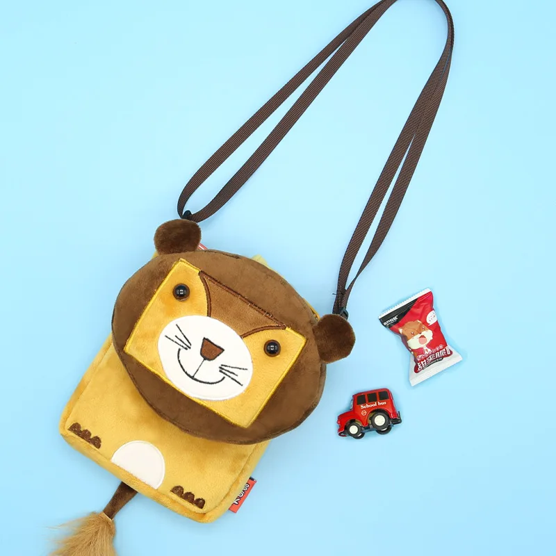 Сумка с персонажами аниме плюшевый Кошелек Забавный мультяшный плюшевые сумки для девочек игрушки для детей Детский рюкзак животное пересечение сумка на плечо подарки для девочек,микки маус детский рюкзак детская сумоч - Цвет: lion11
