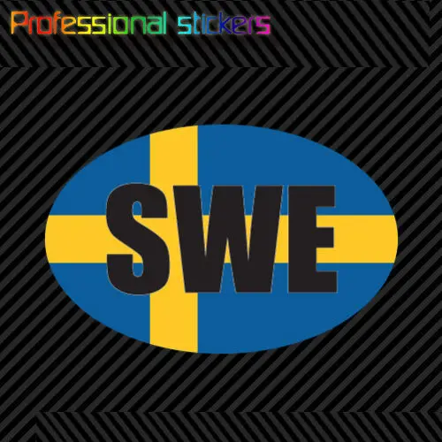 

SWE - Sweden Oval Flag Sticker Die Cut Decal Self Adhesive Vinyl SE Stickers for Car, RV, Laptops, Motorcycles, Office Supplies