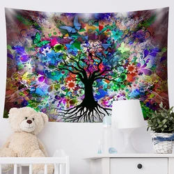 Mandala Tapestry Life Tree Psychedelic Macrame Wall Hanging Room Decor Hippie Carpet Beach Blanket Home Decoration Yoga Mat