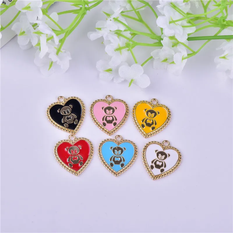 

Смешанные металлические серьги-подвески в виде медведя, сердца, 12 шт./10 дюймов, подвески для творчества, серьги, брелок, изготовление ювелирных изделий