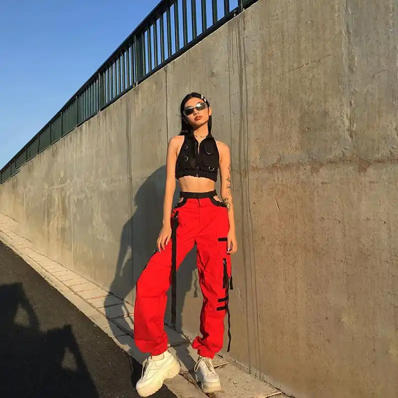 Red Cargo Pants Outfit Online Sale, UP TO 59% OFF