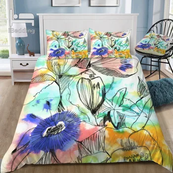 

Pastels Flowers 3D Bedding Set Printed Duvet Cover Set Queen King Twin Size