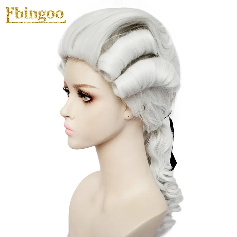 Ebingoo, белый, серый, черный, парик барокко, кудрявый, женский, костюм, парики для женщин, роскошная история, длинный синтетический парик для косплея