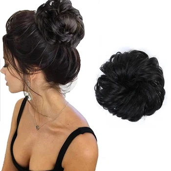 

synthetic hair ties synthetic fiber Scrunchies hairpieces girl woman extension Hair Loop accessories band belt add ornaments