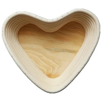 

Heart Shape Fermented Rattan Basket with Lined Cloth Country Breadsticks Dough Proof Proof Basket L