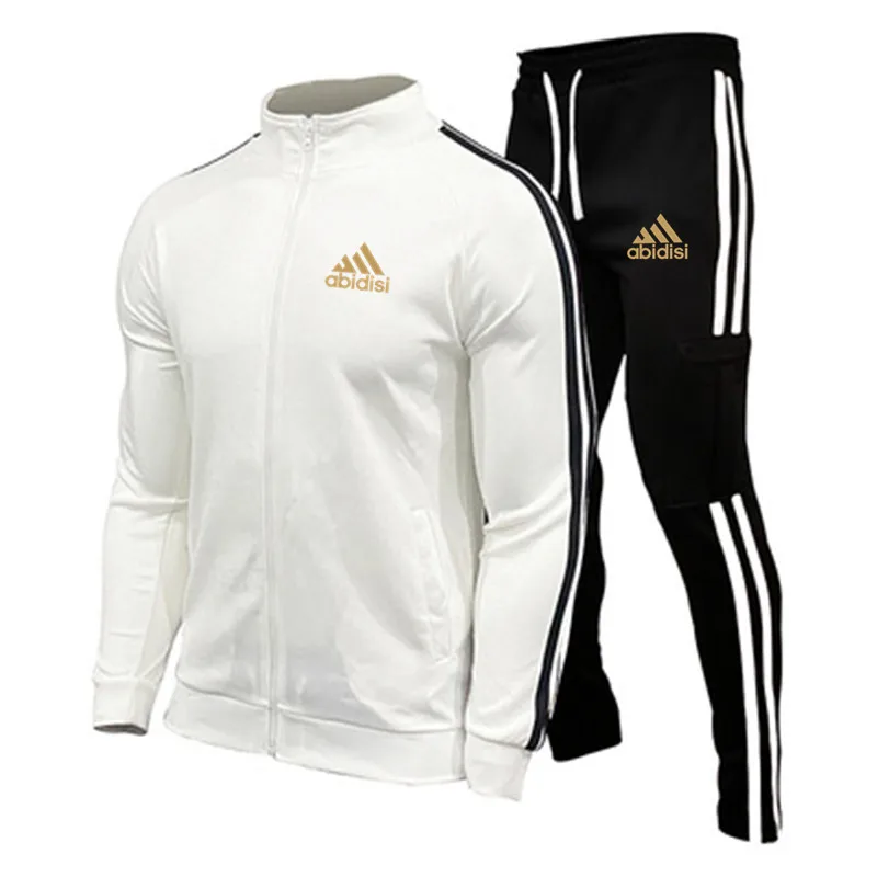 Chándal de 2 piezas para hombre, chaqueta informal con cremallera, ropa deportiva y pantalones, sudadera, conjuntos para hombre