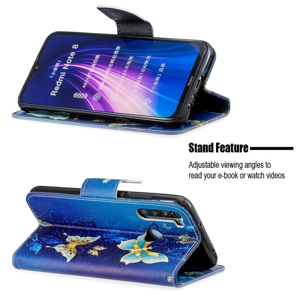 Кожаный чехол Xiaomi Redmi Note 8 Pro для Funda Xiaomi Redmi Note 8, флип-чехол, Ретро кошелек, держатель для карт, магнитные Чехлы для книг