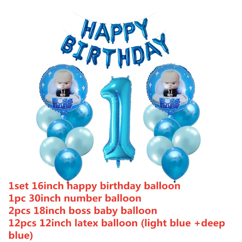 1 комплект Детские алюминиевые воздушные шары boss, популярные алюминиевые воздушные шары с героями мультфильмов, Детские вечерние принадлежности на день рождения, игрушки для мальчиков и девочек на 1-2 дня рождения