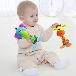 Hochet de dentition pour bébé, jouet en peluche souple, Animal de dessin animé BB, hochet Mobile, couineur éducatif pour nouveau nés, 22cm 