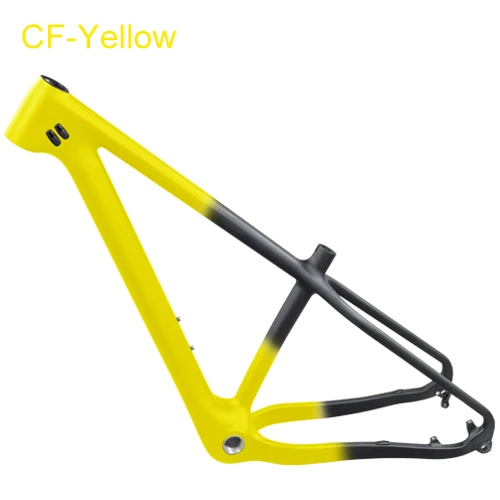 Карбоновая рама для велосипеда 26er, карбоновая рама для горного велосипеда, рама для велосипеда, подходит для 26x4,8 шин, 16/18 дюймов, карбоновая рама для снега и жира - Цвет: Front half yellow
