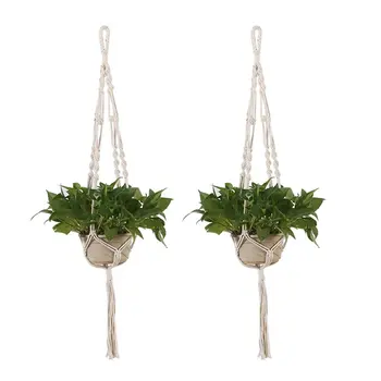 

4-Pack Plant Hangers 4 Hooks Rope Flower Pot Holder Hanging Planters Set for Indoor Outdoor Home Decoration pot hanger