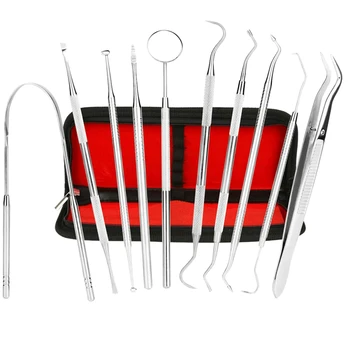 

10X Set Cleaning Care Oral Mirror Tartar Remover Probe