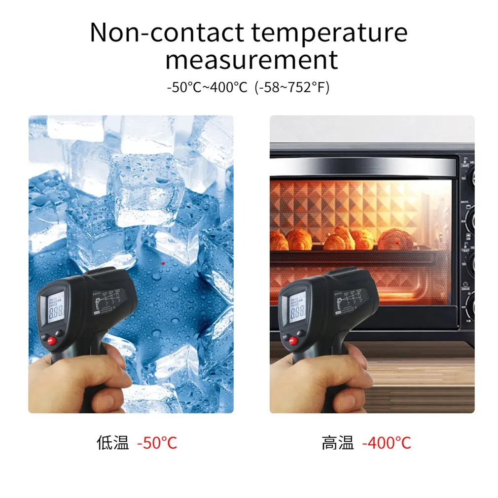 IR1A инфракрасный термометр-50~+ 400 °C Бесконтактный цифровой термометр для приготовления пищи/Мощный термометр радиационный термометр