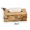 Creativity Brass Plum Tissue Boxes European Modern Relief Craft Golden Metal Handwork Paper Towel Organization Home Decoration 6