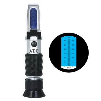 

Handheld Refractometer Meter Portable ATC Densimeter 0-32% Optical Handheld Beverages Sugar Concentration Tester