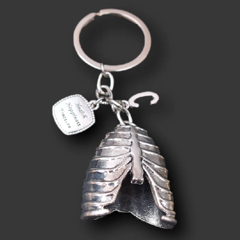 

Personalized 26 Letters Custom Name Keychain Your Heart Chest Brain Charms Key Ring Jewelry Gift A1045