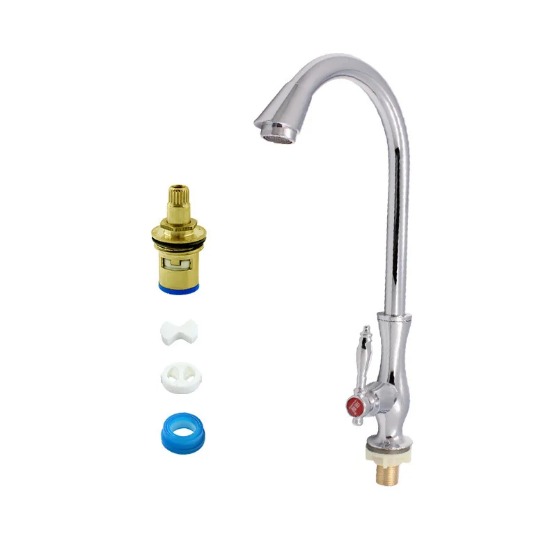 

Kitchen Sink Vertical Type Single Cold Water Faucet Rotating Quick Opening Copper Core Faucet Sink Deck Mounted Sink Tap Faucets